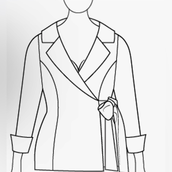 Igigi Wrap Jacket Blouse Plus 24 Blue True Wrap, Wide Lapels, Snap Adjust Buckle - Picture 5 of 16